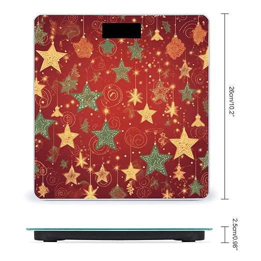 Christmas Bathroom Scale Rounded Smart Scale for Body Weight Automatic Power On/Off Weight Scales Accurate Bathroom Digital Scales for Pet Home Bedroom Kitchen