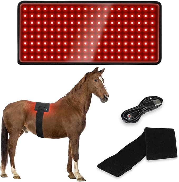 GOURIXIN Red Light Therapy Belt for Dogs Horses Cats Pigs 660nm/850nm Adjustable Modes Red Light Infrared Therapy Device Wearable for Pets Back and Abdomen