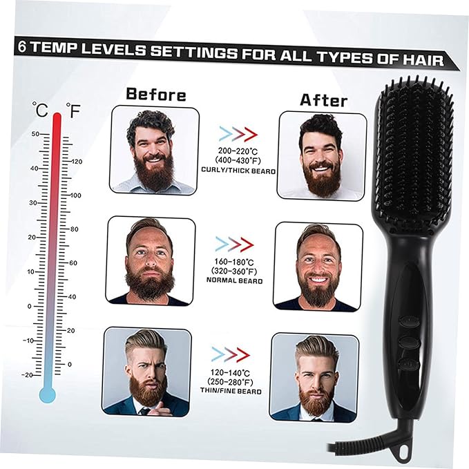 LIFKOME Hair Straightening Brush Hair Styler for Women Men Electric Comb Heat Resistant Temperature Settings