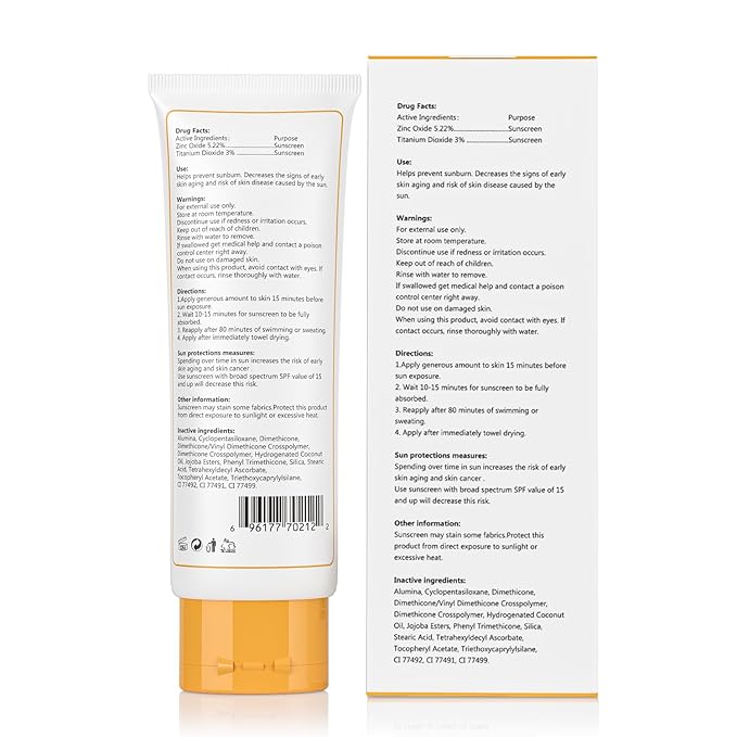 Facial Mineral Sunscreen SPF 40 Non-Tinted Zinc Oxide &amp Titanium Dioxide Lightweight Matte Face Sunscreen for All Skin Types Oil-Free 1.75 oz