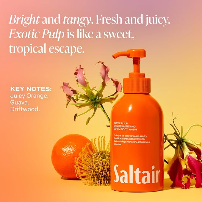 Saltair Body Wash 2-Pack – Moisturizing Body Wash with Niacinamide &amp Vitamin C – Scented Shower Gel for Women and Men – Exotic Pulp Scent 2x 17oz – Vegan Cruelty-Free Paraben-Free