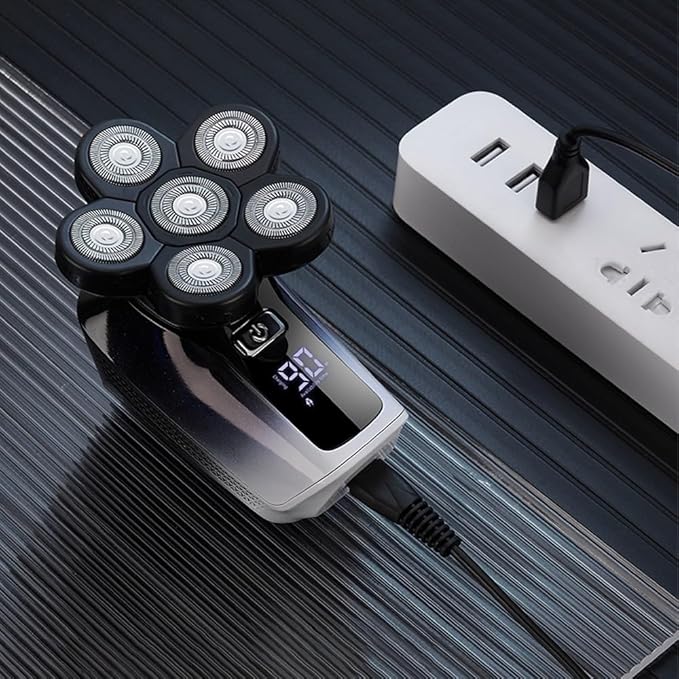Head Shavers for Bald Men 6 In 1 Rechargeable Electric Shaver 6 Floating Heads Bald Electric Shaver Grooming Kit Shaver For Men