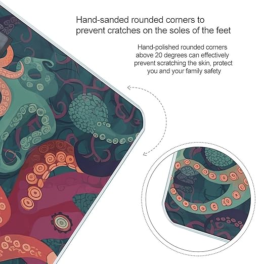 Abstract Octopus Scale for Body Weight High Precision Digital Weight Scales with LCD Display Anti-Slip Sturdy Slim Tempered Glass Bathroom Scale for Home Use
