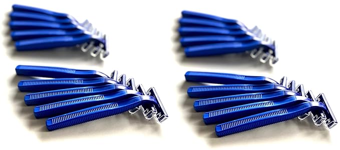 100 Box Combo of Blue and Pink Razor Blades Disposable Stainless Steel Hospitality Quality Shavers High End Twin Blade Razors for Men and Women with Aloe Vera Lubrication Strip