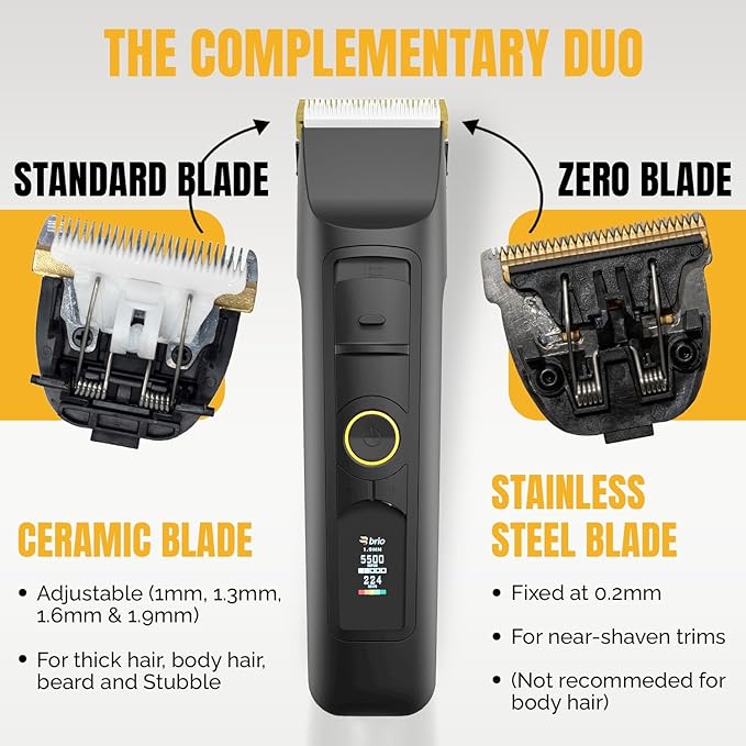 Brio Zero Blade Compatible Beardscape V2 &amp V1 Trimmers Cuts Extremely Close at 0.2mm Stainless Steel Blade Perfect for Super Close Cuts Creating Tight Lines and Cleaning up Mustaches (Gold)