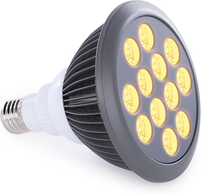 hooga Yellow Light Bulb Power Cord Included. 590 nm Wavelength. 12 LEDs.
