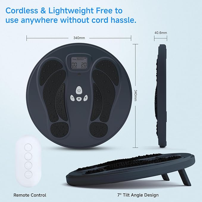 FDA Cleared - Electronic Muscle Stimulator for Neuropathy Foot Leg Massage EMS Foot Massager for Pain Relief &amp Muscle Relaxation EMS/TENS Feet Stimulator for Circulation for Dad Mum Elder Gifts