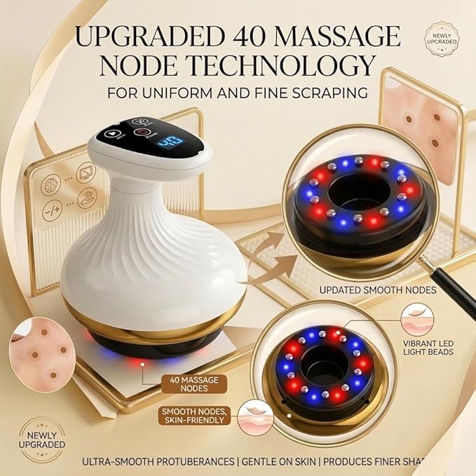 Morlit Smart Cupping Massager Cordless Deep Tissue Body Massager with 9 Suction Levels &amp Heat Therapy One-Touch Electric Massager for Neck Back Shoulder Pain Relief Rechargeable Gift Set