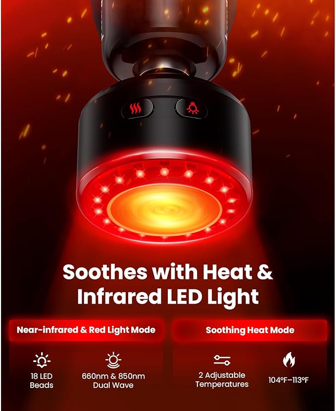 BOB AND BRAD Q2 Ultra Mini Massage Gun with Red Light Infrared Heating Head Pocket-Sized Deep Tissue Massager for Muscle Therapy HSA Portable Percussion Massage Gun for Pain Relief FSA Eligible