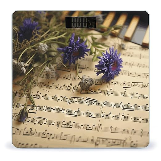 Music Sheet Digital Bathroom Scale for Body Weight Weighing Scale with Backlit LCD Display High Precision Measurements &amp Measures Weight Up to 180kg