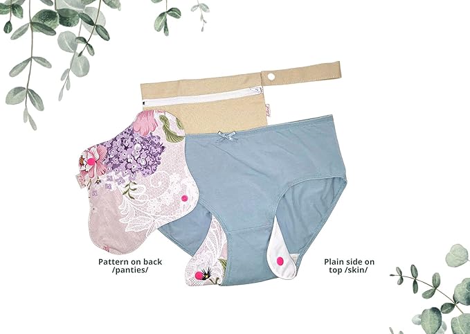 Lilind® 17 Pack Jumbo Set Organic Cloth Pads Reusable Washable Menstrual Family Cloth Zero Waste 100% Cotton Random Flowers Prints