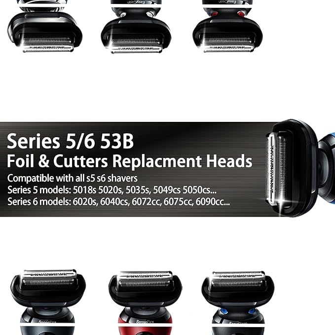 2Pcs 53B Series 5/6 Foil &amp Cutter Replacement Heads for S5 S6(New Gens) 5018s 5020s 5035s 5050cs 5762 6020s 6040cs 6072cc 6075cc...