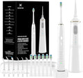 Upgraded Pro Dental Care Kit: 5-Mode Water Flosser &amp 50000 VPM Sonic Electric Toothbrush | Premium Oral Clean Set with Enhanced Cleaning Modes Larger Tank &amp Refined Design for Advanced Gum H