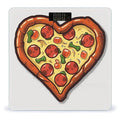 I Love Pizza Heart Scale for Body Weight Precision Bathroom Weighing Scales with Back Lit LCD Display Sturdy Tempered Glass Body Weight Scales Digital Bathroom Scale 400lb