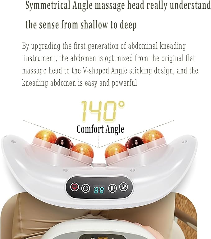 KEhtu Electric Abdominal Massage Machine BianStone Tummy Kneading Instrument Double Disc Large Area Massage Forward/Reverse Massage for Abdominal Back Neck and Legs Pain Relief