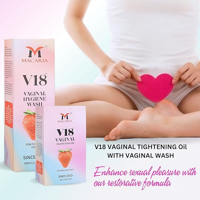 MACARIA V18 Vaginal Tightening Oil (Cream Gel) for smell and taste good down there for women with V18 vaginal wash