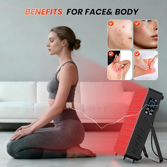 Red Light Therapy Panel for Face and Body -Near Infrared Red Light Device with Timer RC Dual Chip for Improve Sleep Skin Health Pain Relief -Upgraded Version in 2026