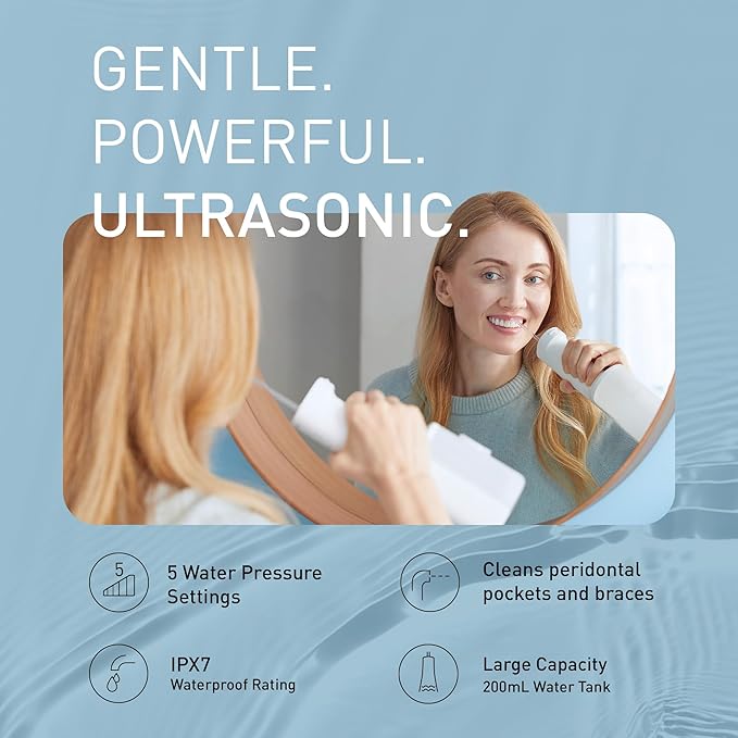 Panasonic Oral Irrigator Cordless Water Flosser with Ultrasonic Cleaning Dishwasher Safe Tank EW-DJ66-W