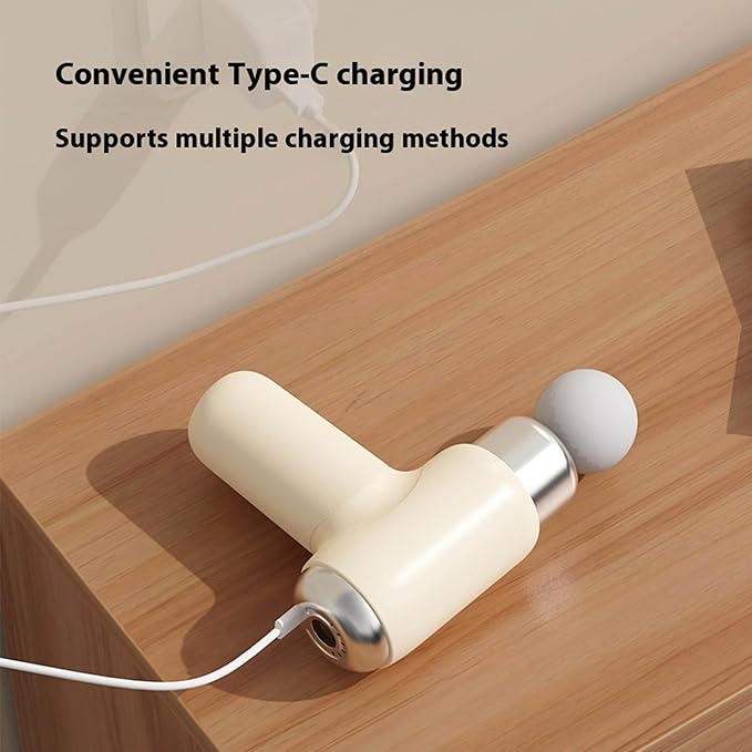 Electric Back Massager Handheld Deep Massager Muscle Relaxation Long Handle Big Cordless Rechargeable with Multiple Speeds White