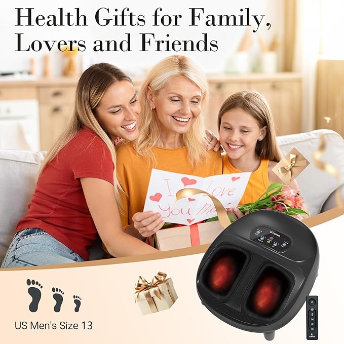 Foot Massager with Heat FSA Eligible HSA Store Upgraded Full Foot Shiatsu Massage for Neuropathy Remote Control Multi-Level Settings Feet Massager for Plantar Fasciitis Gifts for Men Women
