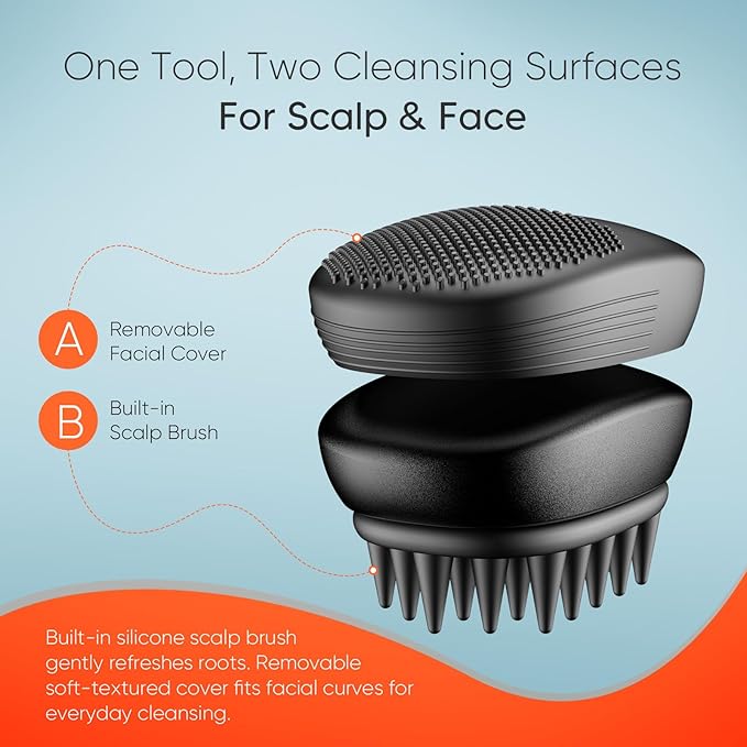 EKZ Sonic Vibrating Scalp Massager Shampoo Brush: Electric Silicone Hair Scrubber for Deep Scalp Clean Dandruff Removal Exfoliation Stress Relief &amp Hair Growth –Suitable for Women Men Kids &a