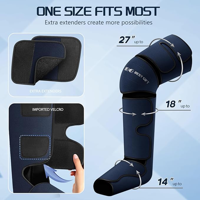 Gifts for Dad Mom Men Women Christmas Mothers Day Fathers Day Air Compression Massager with Heat for Foot Leg Calf Thigh Knee Helpful for Vericose Veins Muscle Fatigue Cramps Swelling Edema