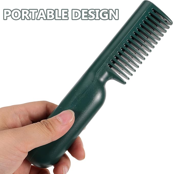 PRETYZOOM Temperature Hair Straightening Comb Brush for Smooth Hair Ceramic Heating Styling Tool for Straightening and Curling Portable USB Electric Straightener for Home Use Green