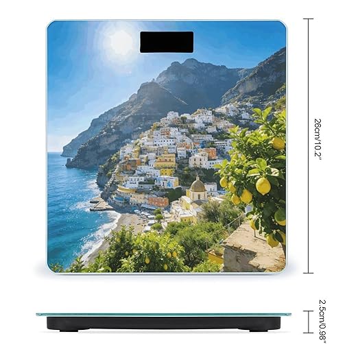 Amalfi Smart Scale for Body Weight Digital Bathroom Scale Toughened Glass Weight Scale with Large LCD Backlight Display High Precision Scales Weighing Machine