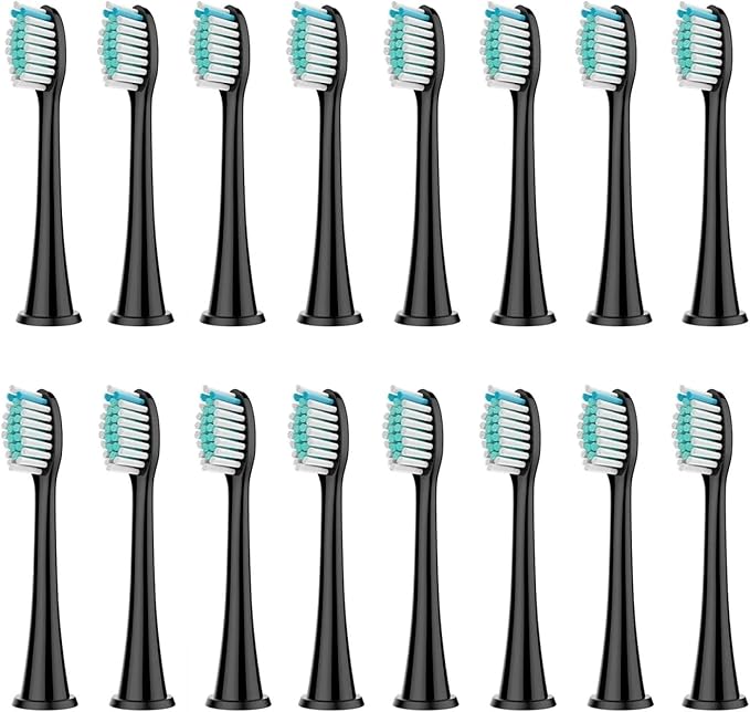 8-20Pcs Replacement Brush Heads Compatible for HX3/HX6/HX9 HX6064(16Pcs Black)