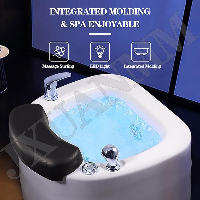 Portable Foot Spa Bathtub Acrylic Foot Bath Deep Foot Bath Spa with Massage can Automatically Drain and Adjust Hot and Cold Water Home Foot Spa Pedicure Bowl Foot Detox Bucket Tub for Treatme A