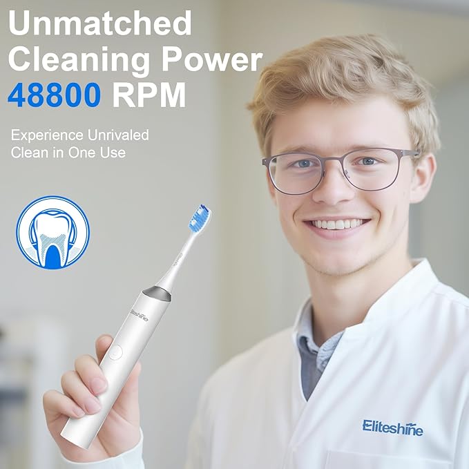 Sonic Electric Toothbrush for Adults and Teens5+Years Battery Life 48800 Quiet Operation RechargeableGenuine Waterproof Operated Powered Tooth BrushRelieveToothHealthProblems