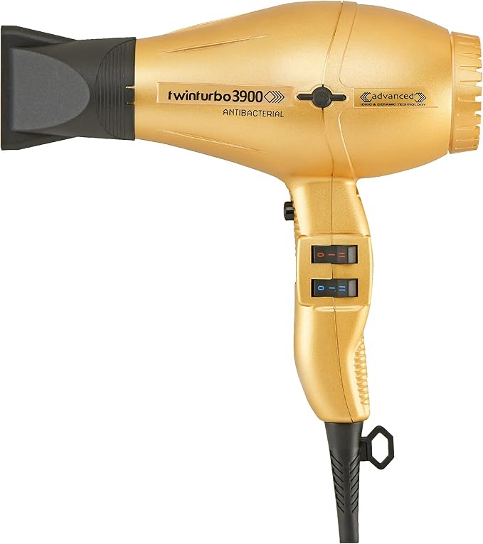 Turbo Power Twin Turbo 3900 Advanced Ionic &amp Ceramic Gold Hair Dryer with Miracle Large Detangling Brush Mint Green – Eco-Friendly Blow Dryer and Dual Bristle Brush for Smooth Frizz-Free Shiny H