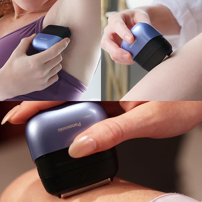 Panasonic Swipe Right Travel Shaver for Women Portable Electric Razor with USB-C Charging 3-Blade Cutting System for Dry or Wet Use - ES-CM3A-V