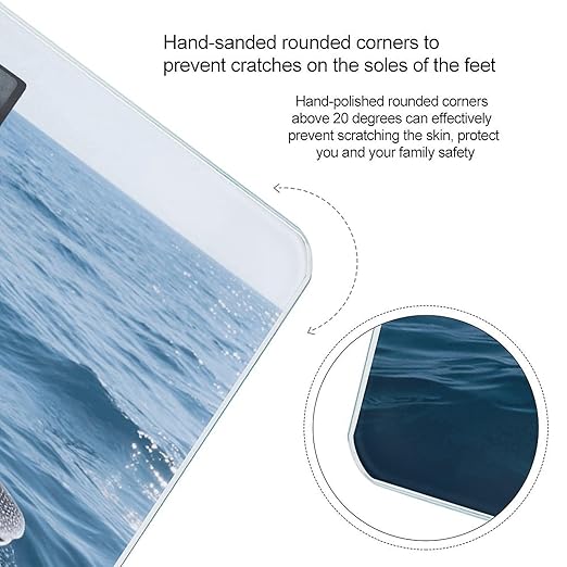 Whale Shark Bathroom Scale for Body Weight LCD Display Digital Bathroom Scale Tempered Glass Bathroom Weight Scales Fashion Smart Scales for Home Bedroom 400 Lb