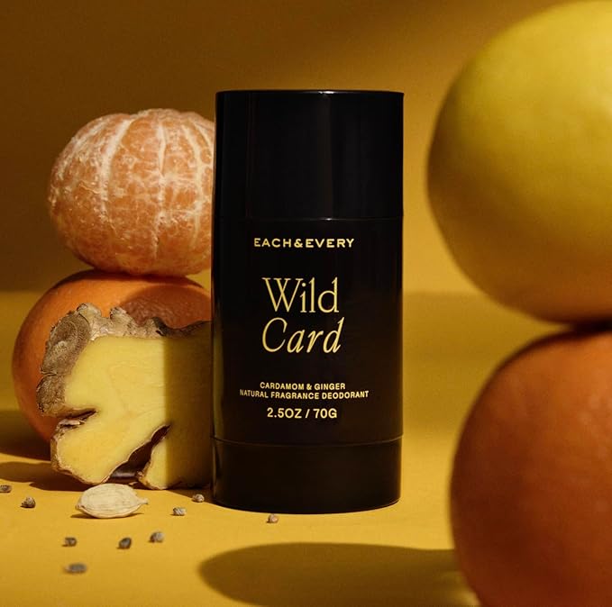 Each &amp Every Aluminum-Free Deodorant for Men &amp Women - All Natural Deodorant for Sensitive Skin - Vegan &amp Baking Soda Free - Long Lasting Odor Control - Cardamom &amp Ginger Natural Fragr