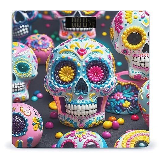 Sugar Skulls Scale for Body Weight Smart Scales Digital Bathroom Scale High Precision Weighing Scales with Large Display Weighing Machine for People