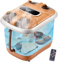 Foot Spa Bath Massager w/Heating 4 Modes 10 Motorized Maize Roller Bubbles Deep Foot Bath Massager w/Remote Controller Digital Time Temper Set