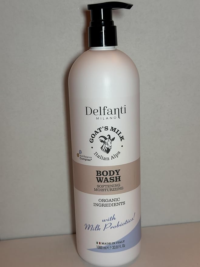 Delfanti Milano Goat's Milk Body Wash with Probiotics Organic Ingredients Italian Scent 34.8 Fl Oz