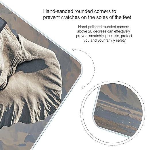 Elephant Pattern Scale for Body Weight Highly Accurate Digital Bathroom Scale Sturdy Tempered Glass Weighing Scales with LCD Display Fashion Body Fat Smart Scales 400lb