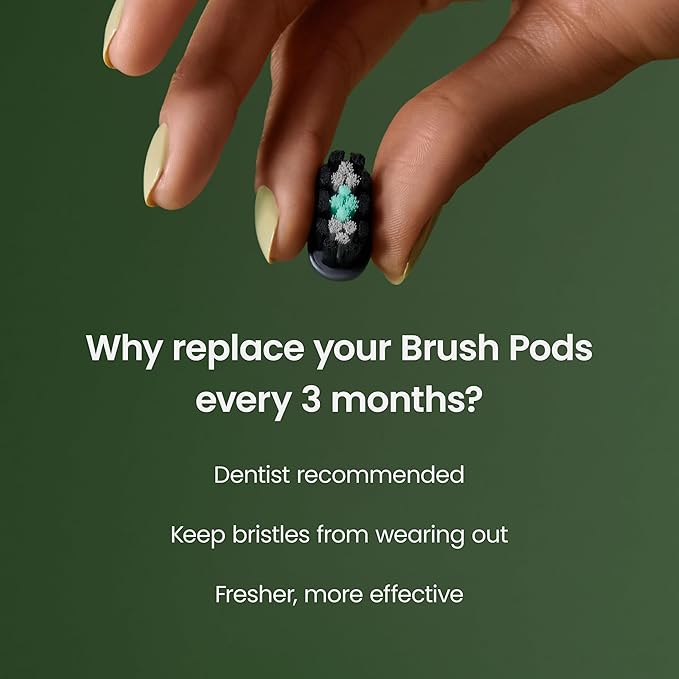 quip Ultra Brush Pod Refill Heads - 4 Pack - Verified quip Brush Head Refills for Sonic Electric Toothbrushes - Soft Bristles Compact - Last 3 Months Each - Black