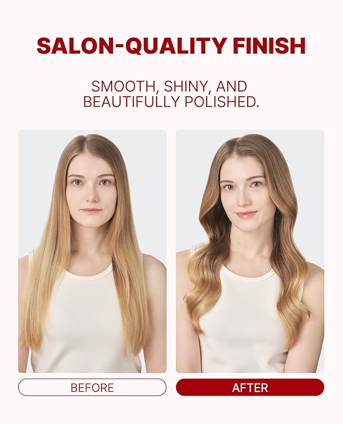 GLAMPALM GlamMuse 1.4 | Ceramic Curling Iron Infused with Vita-C Salon Results with Less Heat Damage Trusted by K-Pop Hair Stylists Long Barrel Hair Curler for Women Dual Voltage | GP628