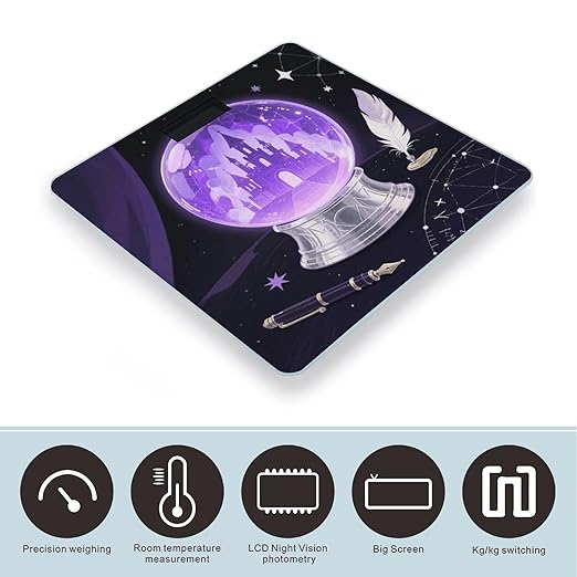 Magic Crystal Ball Scale for Body Weight Sturdy Tempered Glass Weighing Scales with LCD Display Accurate Digital Bathroom Scale Convenient Body Fat Smart Scales Easy Read