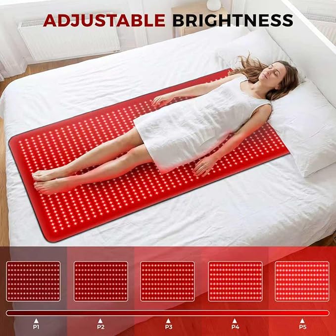 Full Body Red Light Therapy Mat 2in1 LEDs (660nm&amp 850nm) Red Light Therapy Blanket 76.8” x 33.4” Premium Material Adjustable Timer &amp Intensity