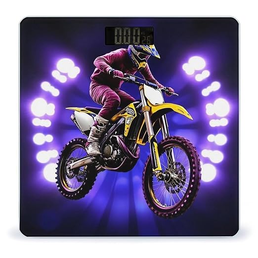 Energy Saving Scale Bathroom Weighing Scale Smart Scale for Body Weight Digital Cool Motorcycle Motocross Dirt Bike
