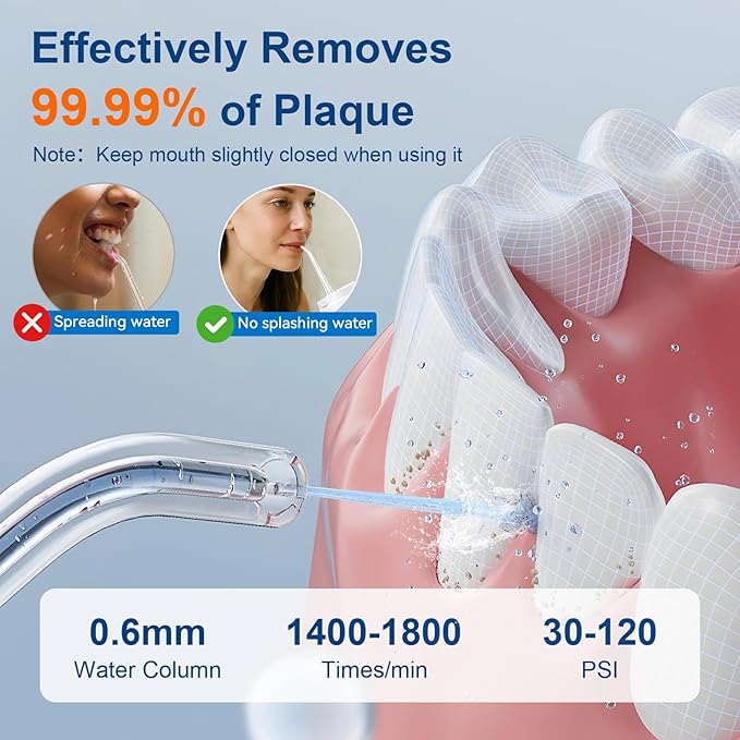 2026 New Portable Water Flosser for Teeth 4 Modes &amp 4 Intensity Levels Mini Small Design with Exquisite Travel Case Removable Tank IPX7 Waterproof Cordless Dental Oral Irrigator (Black)