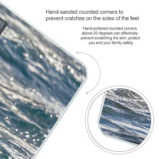 Sea Otter Scale for Body Weight Highly Accurate Digital Bathroom Body Scale Digital Bathroom Scales for People Anti-Slip Large LCD Display Smart Scales