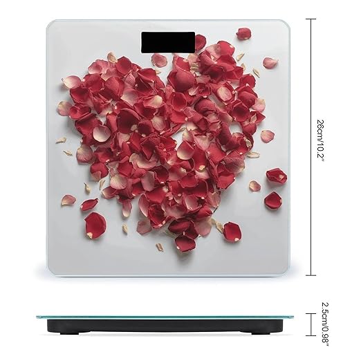 Petals Form Heart Shape Scale for Body Weight Precision Bathroom Weighing Scales with Back Lit LCD Display Sturdy Tempered Glass Body Weight Scales Digital Bathroom Scale 400lb