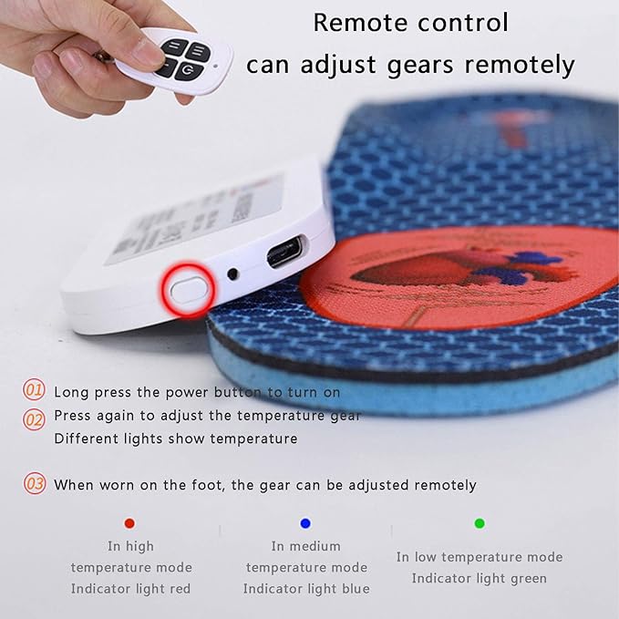 Electric Heated Shoes Comfortable Foot Warmer Shoes Charging Electric Heating Shoes with 3 Temperature Settings and Remote Control for Feet Cold Relief WinterBlackMale 44