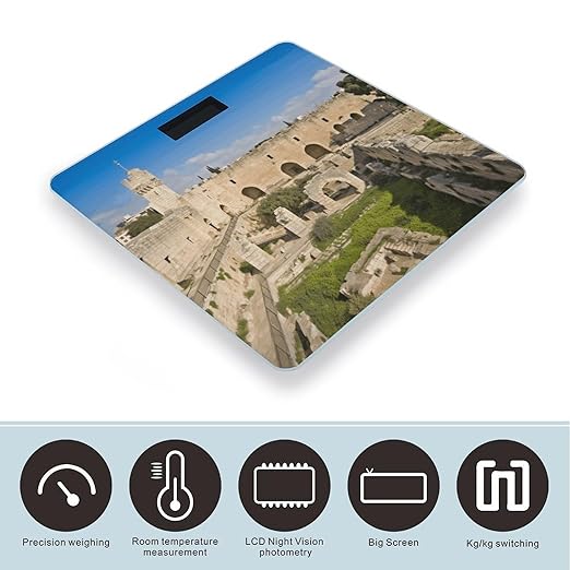Israel at The Tower of David Scale for Body Weight High Precision Digital Weight Scales with LCD Display Anti-Slip Sturdy Slim Tempered Glass Bathroom Scale for Home Use