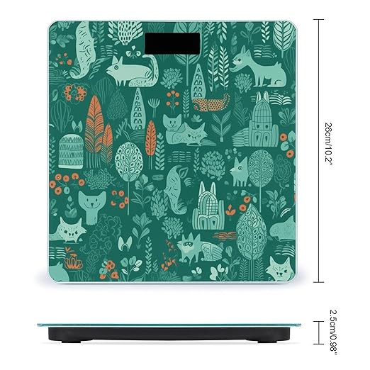 Green Animals Digital Bathroom Scale Fashion Unique Weight Scale BMI Anti-Slip Precision Weighing Scales Suitable for Home Bedrooms Use and Gift